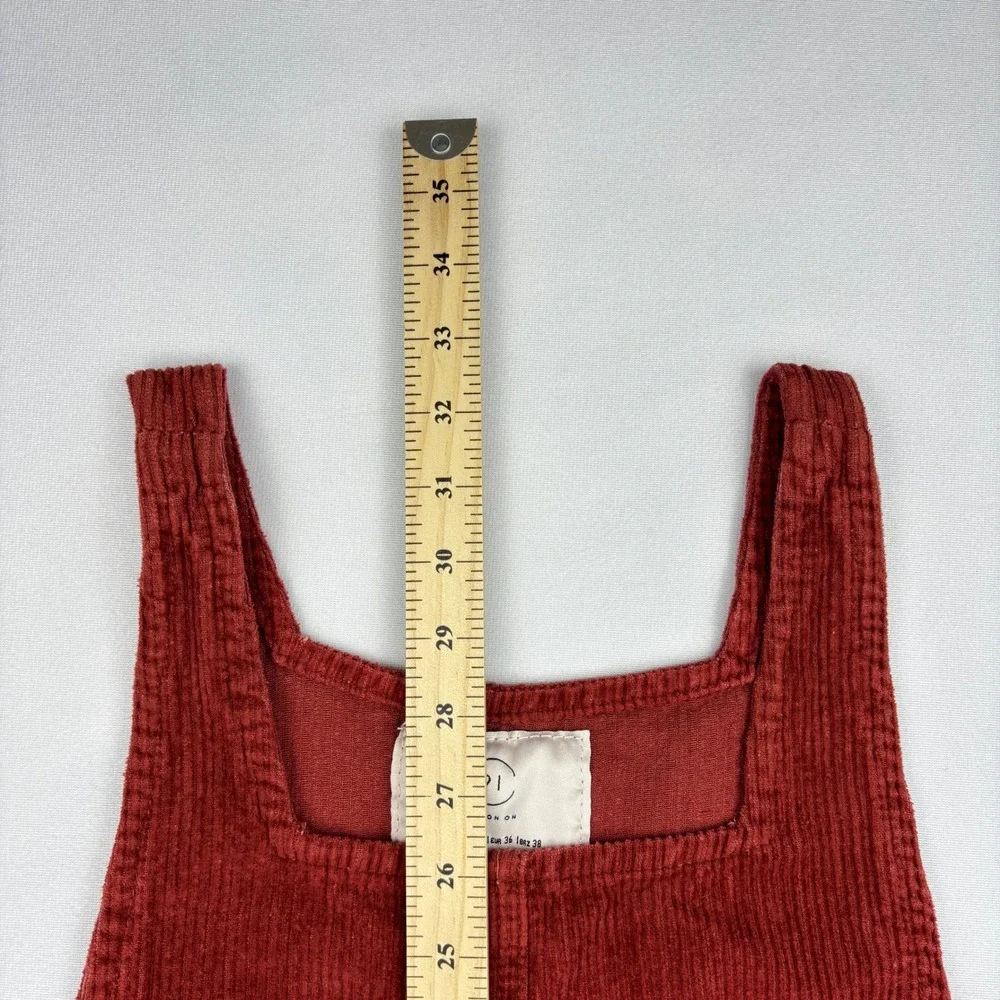 Cotton On Womens 4 Rust Orange Corduroy Pinafore Overall Jumper Dress 2003502